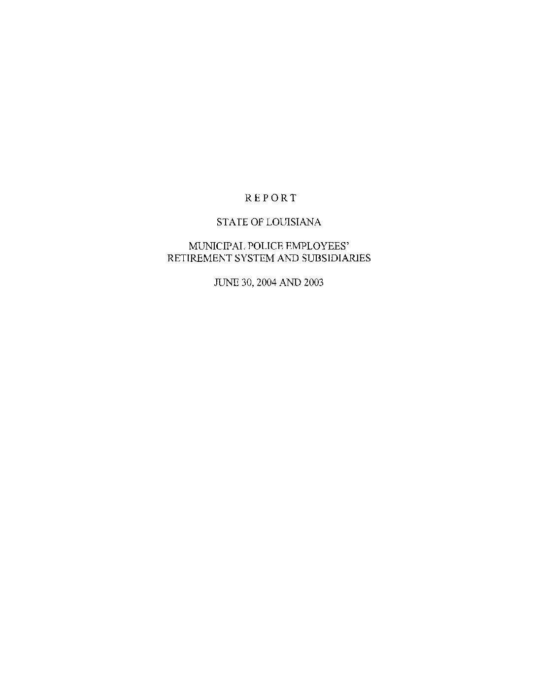 ACFR for the Years Ended June 30, 2004 and 2003